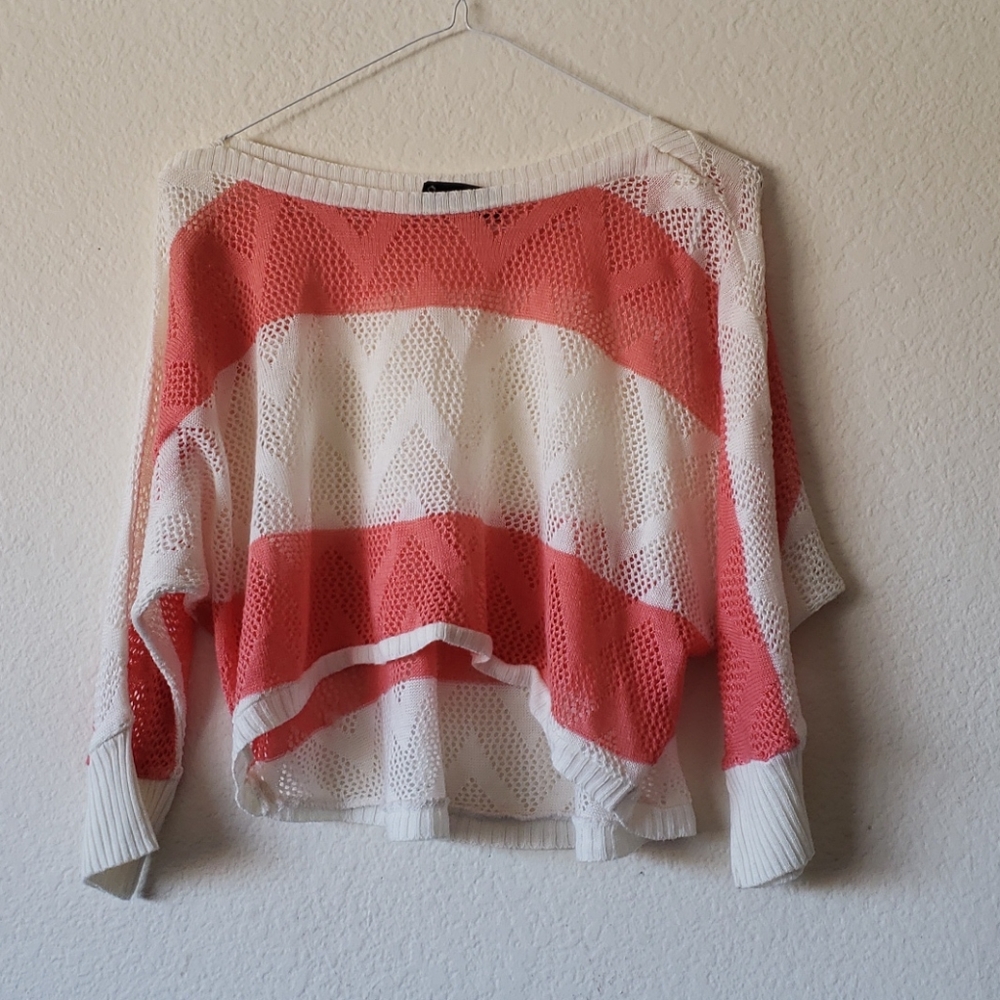White and Orange Crop Top